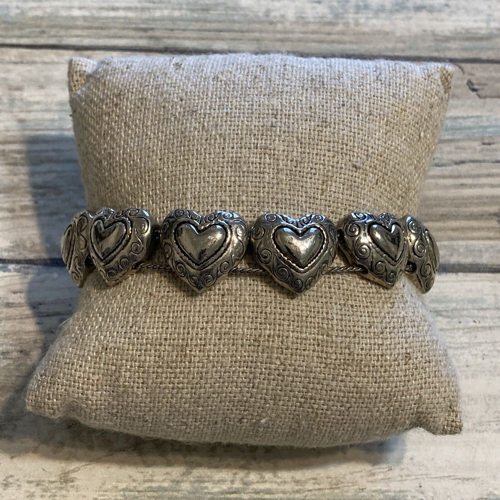 Hearts Slider Bracelet Chain Fold Latch 7.5"‎ estate